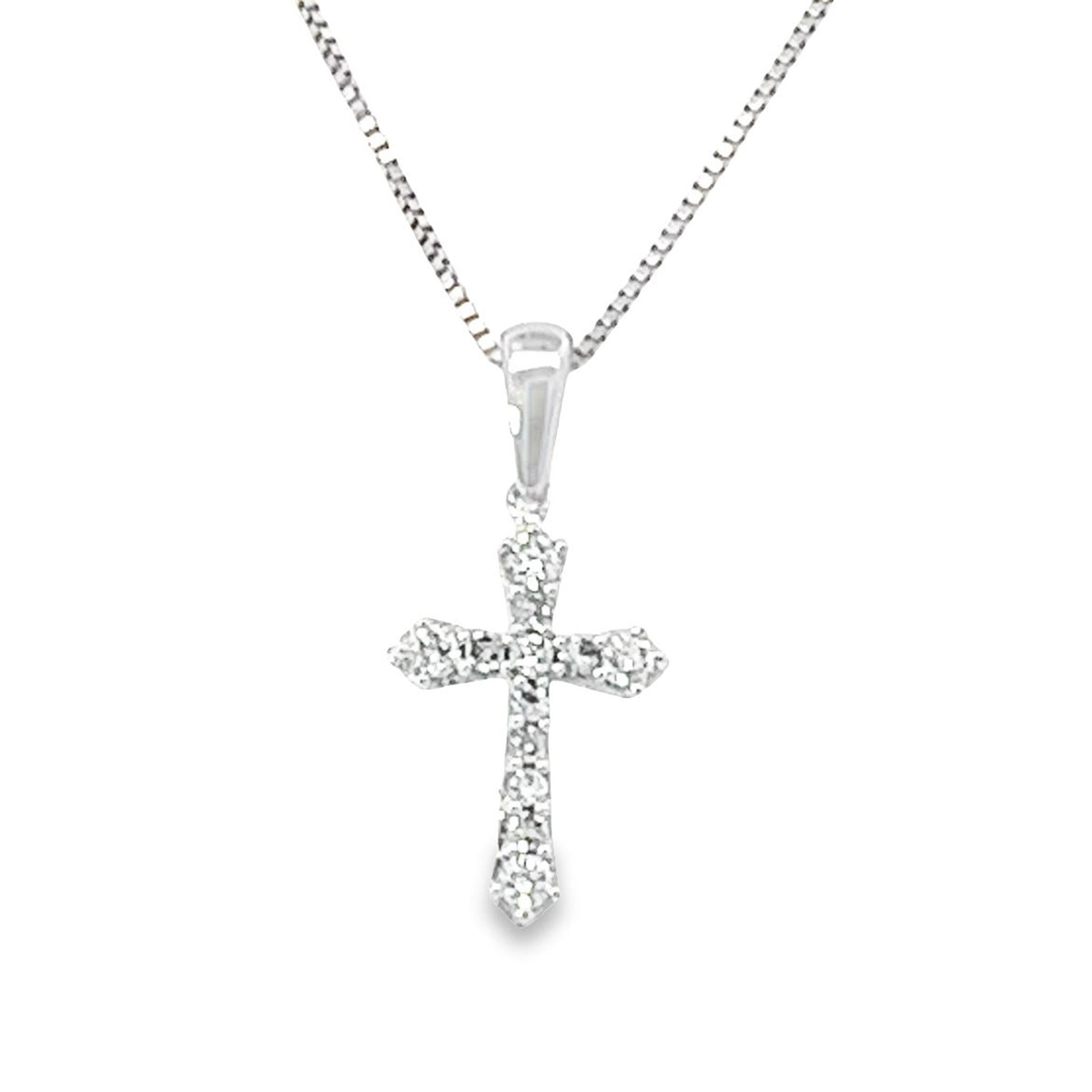 10kt White Gold Vintage-Inspired Cross Pendant