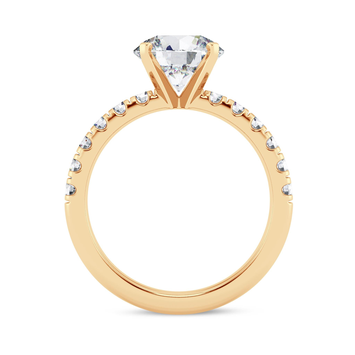 14Kt Yellow Gold 2.5mm Galaxy Mounting  Ring With 0.45cttw Natural Diamonds