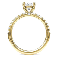 14Kt Yellow Gold Classic Prong Engagement Ring Mounting with 0.28cttw Natural Diamonds