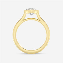 Lasker's Big Rocks Lab-Grown Diamond Collection 14kt Yellow Gold Bezel Set Solitaire Ring With 1.50ct Oval Lab-Crafted Diamond