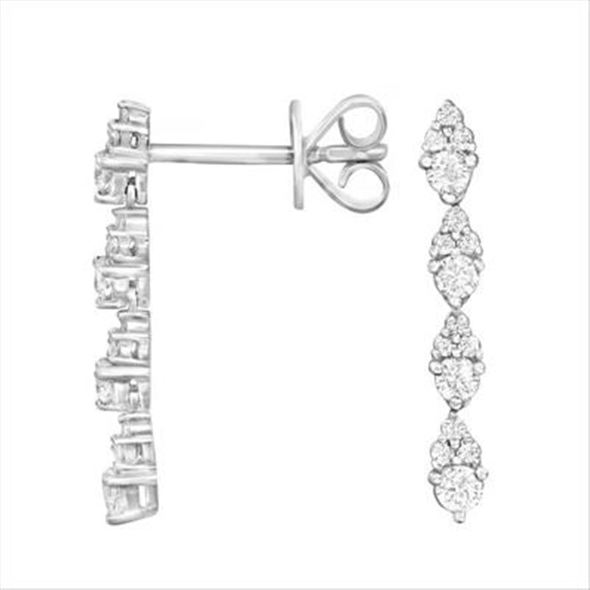 18Kt White Gold Lasker LUX Dangle Earrings With .50cttw Natural Diamonds