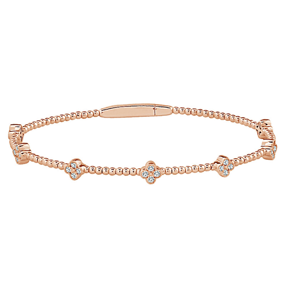 14Kt Rose Gold Grenada Flex-Bangle Bracelet with .37cttw Natural Diamonds