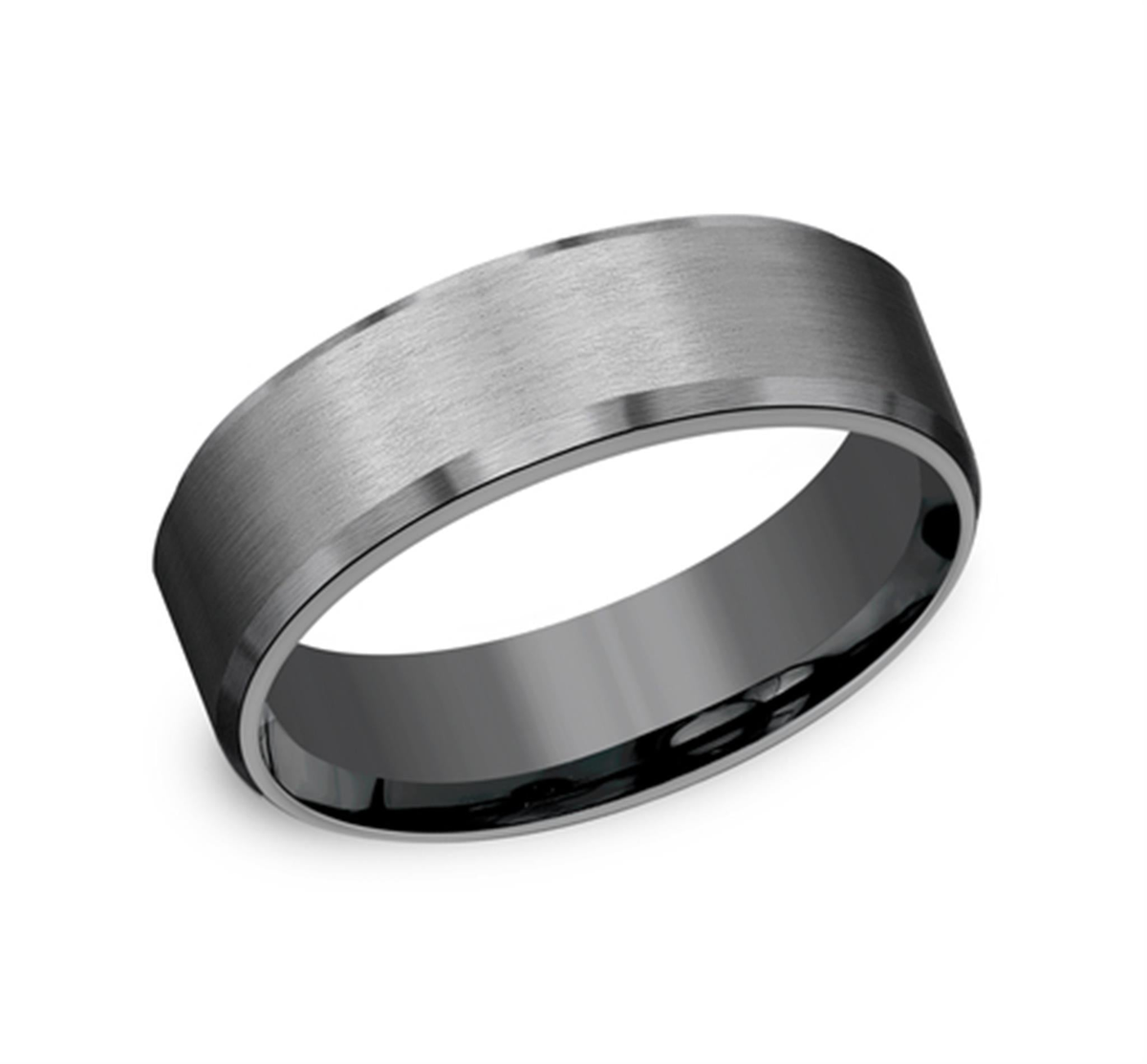 Tantalum Gray Engraved Wedding Band