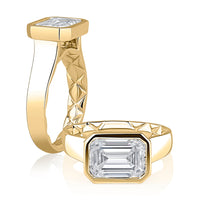 A. Jaffe Emerald-Cut Stone East-West Engagement Ring