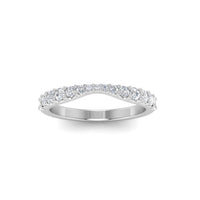 14Kt White Gold Inside Curved Wedding Band