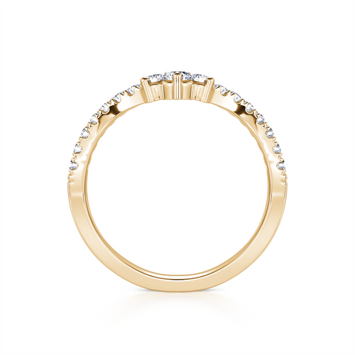 14K Yellow Gold Tiara Band with .30cttw  Natural Diamonds