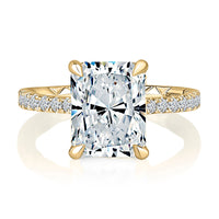 A. Jaffe Hidden Halo & Pave Radiant Center Engagement Ring in 14K Yellow Gold