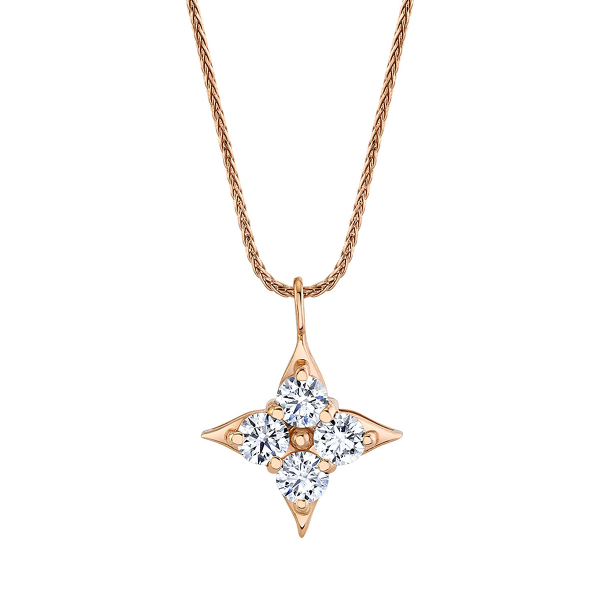 Star Of Hope 14Kt Rose Gold Pendant With 1.00cttw Natural Diamonds