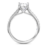 14Kt White Gold Classic Prong Engagement Ring Mounting with 0.36cttw Natural Diamonds