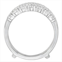 18Kt White Gold Double Row Insert Ring/ Guard