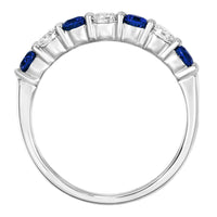 18Kt White Gold Sapphire and Diamond Stackable Band