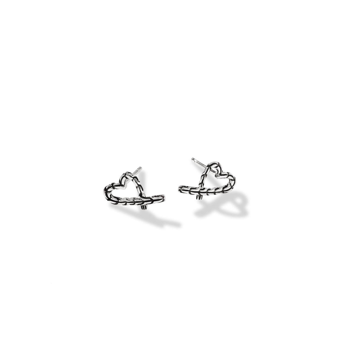 John Hardy Silver Manah Heart Stud Earrings