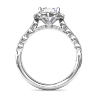 Fana 14Kt White Gold Halo Ring Mounting With 0.19cttw Natural Diamonds