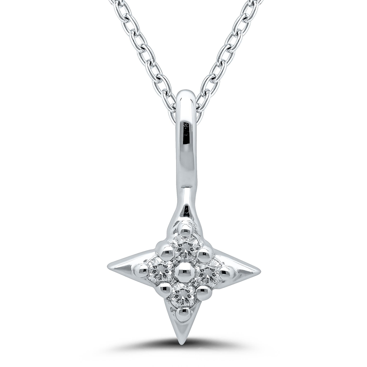 Star Of Hope Sterling Silver Pendant with .05cttw Natural Diamond