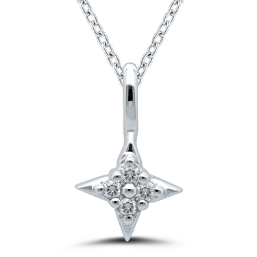 Star of Hope Sterling Silver 0.05cttw Natural Diamond Pendant