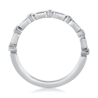 A. Jaffe Alternating Marquise & Round 0.10cttw Diamond Anniversary Band in 14Kt White Gold