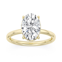 Lasker's Big Rocks Lab-Grown Diamond Collection Hidden Halo Ring in 14Kt Yellow Gold with 3.08Ct Oval Center Diamond