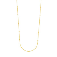 36" 14K Yellow Gold Beaded Station Chain