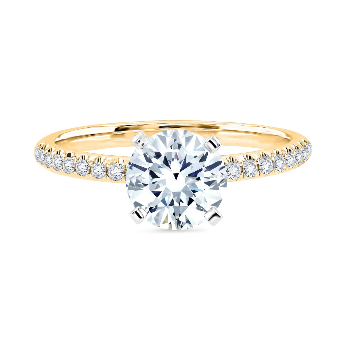 14Kt Yellow Gold Galaxy Ring Mounting With 0.50cttw Natural Diamonds