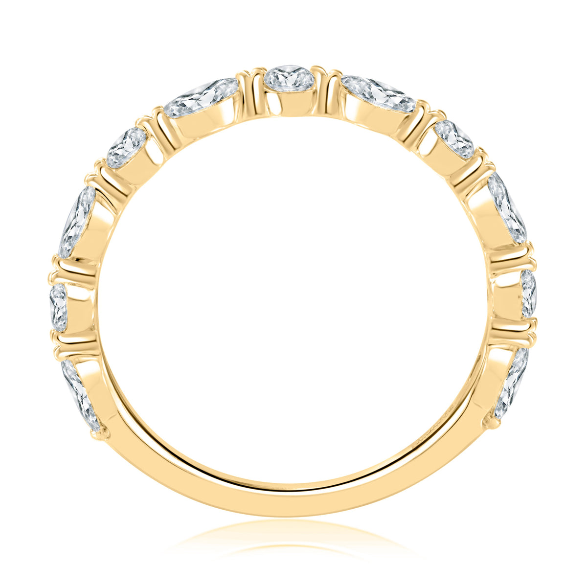 A.Jaffe Alternating Marquise & Round 0.67cttw Diamond Anniversary Band in 14Kt Yellow Gold