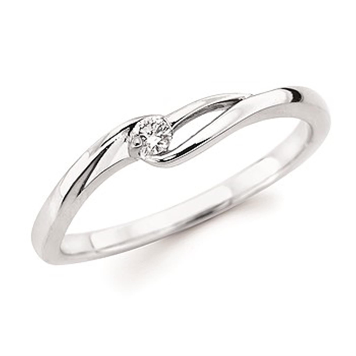 Sterling Silver Promise Ring With 0.05cttw Natural Diamonds