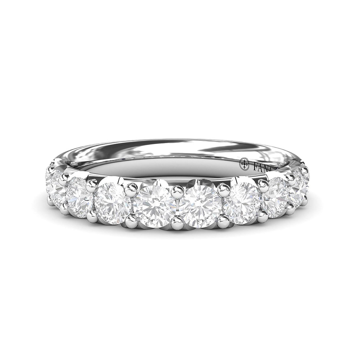 14Kt White Gold Prong Set Wedding Ring With 1.05cttw Natural Diamonds