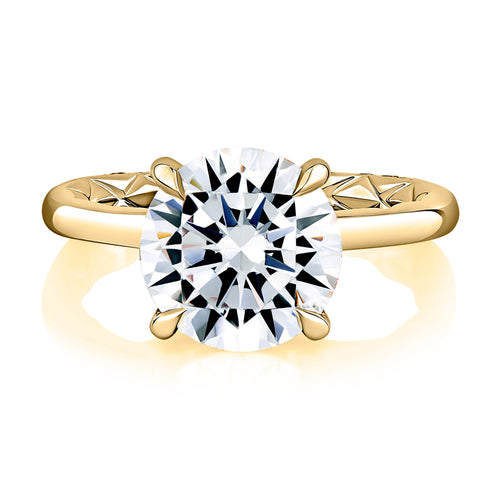 A.Jaffe 14Kt Yellow Gold Hidden Halo Euro-Shank Engagement Ring Mounting