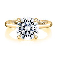 A.Jaffe 14Kt Yellow Gold Hidden Halo Euro-Shank Engagement Ring