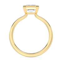 Lasker's Big Rocks Lab-Grown Diamond Collection 14Kt Yellow Gold Bezel Set Solitaire with 3.09Ct Emerald Cut Center Diamond