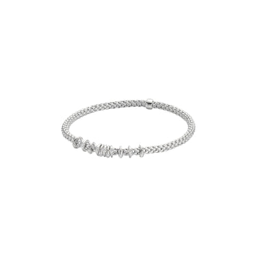 FOPE 18Kt Italian Gold Prima Flexible Bracelet with    Diamond Rondel in 18Kt Italian Gold -Size M