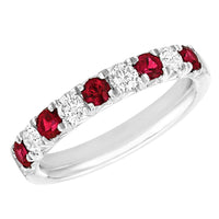 18Kt White Gold Ruby and Diamond Band