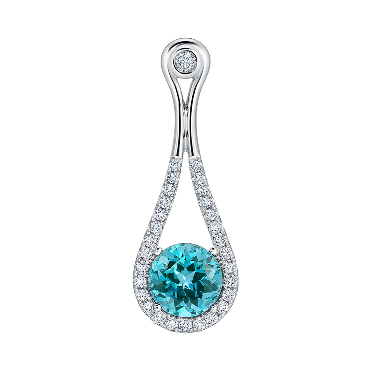 14Kt White Gold  Pendant with1.63ct Chatham Lab Created Paraiba-Colored Spinel