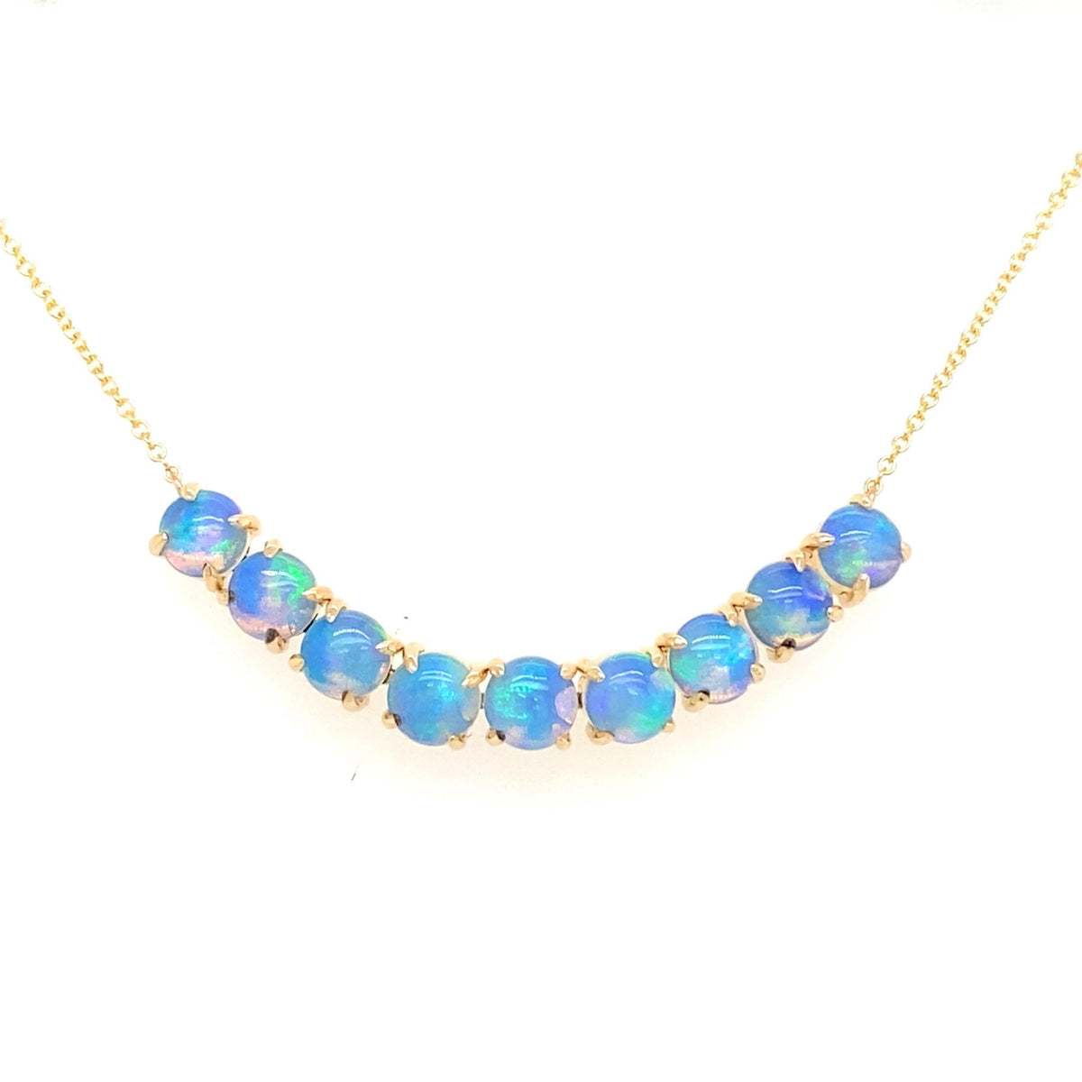 14Kt Yellow Gold Milestone Ethiopian Opal Necklace