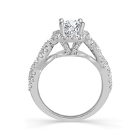 14Kt White Gold Infiity Weve Halo Engagement  Set With 2.00ctwt Natural Diamonds