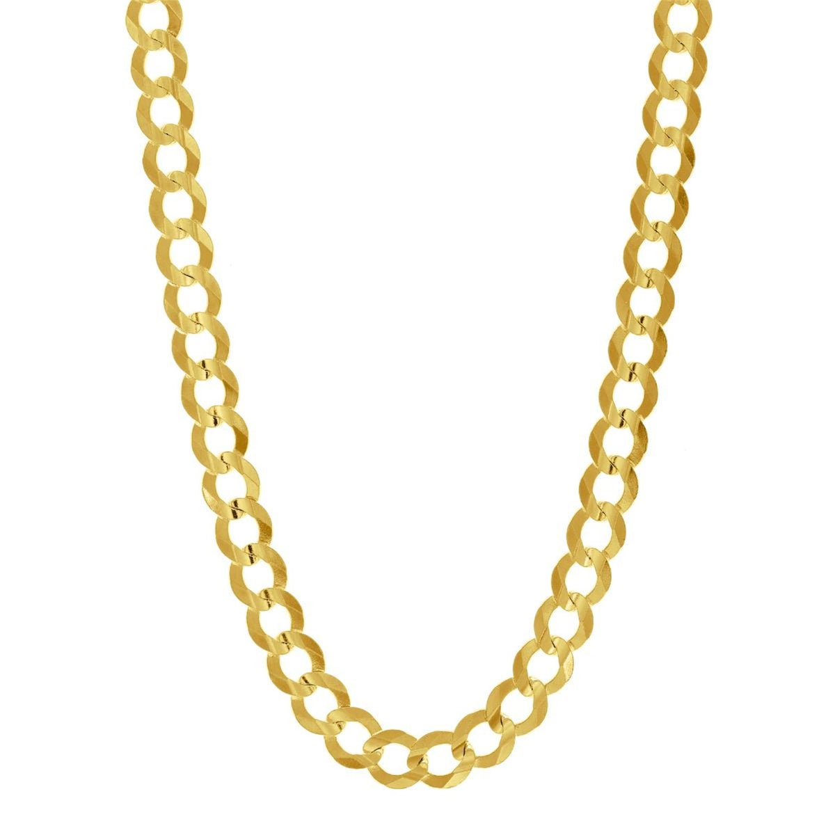 20" 14K Yellow Gold 6.7mm Semi-Solid Curb Link Chain