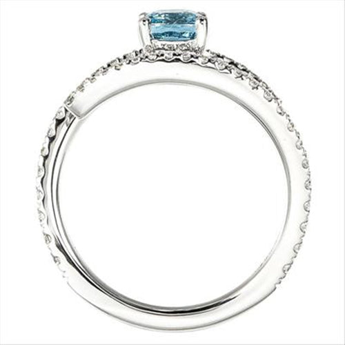 18Kt White Gold Bypass Ring With 0.82ct Aquamarine