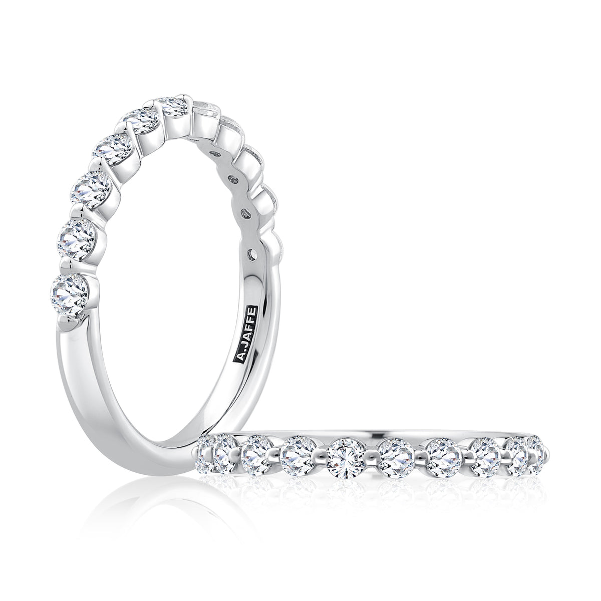 A.Jaffe Shared Prong 0.55cttw Diamond Anniversary Band in 14K White Gold