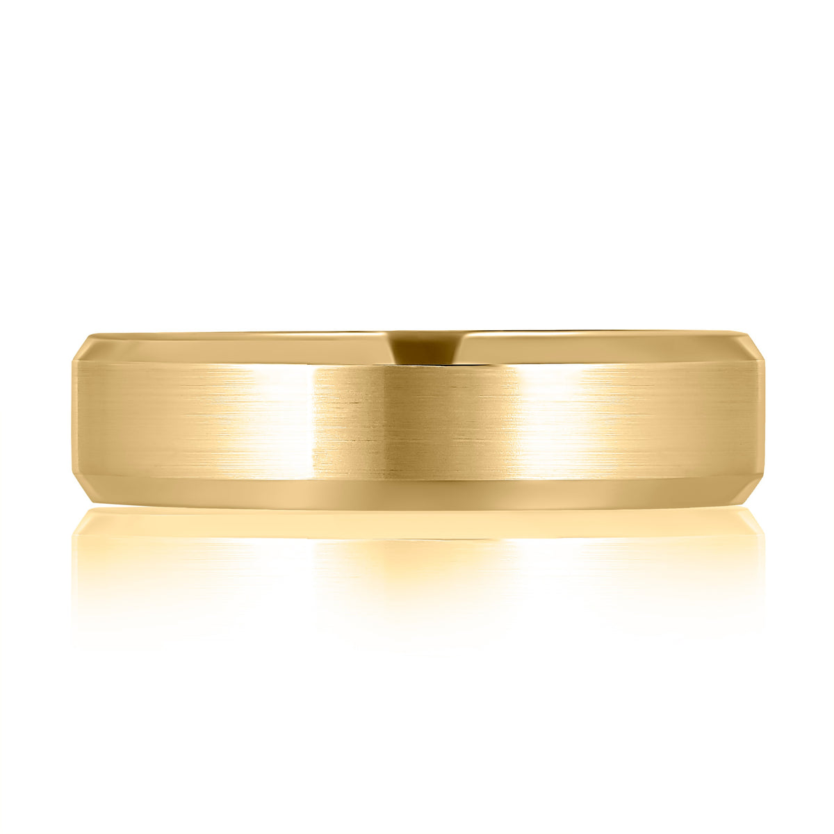A. Jaffe Expandable 6mm Satin Center High Polish Beveled Edges Men's Band in 14K Yellow Gold