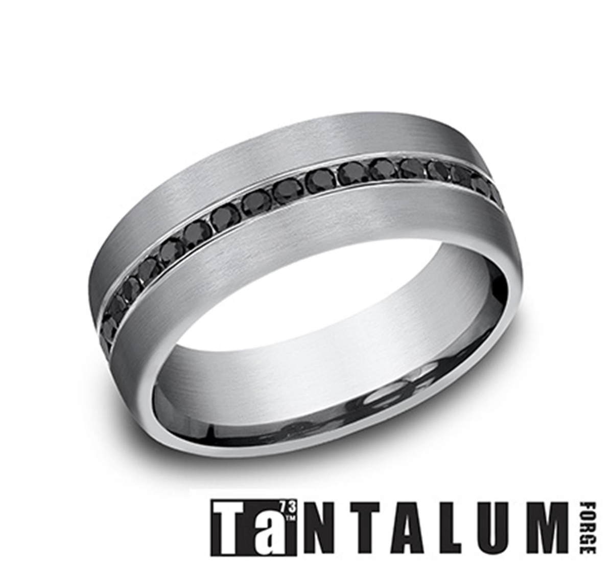 Tantalum Band With Black Diamonds