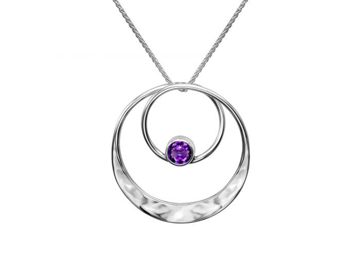 E.L. Designs Silver Juliet Amethyst Necklace