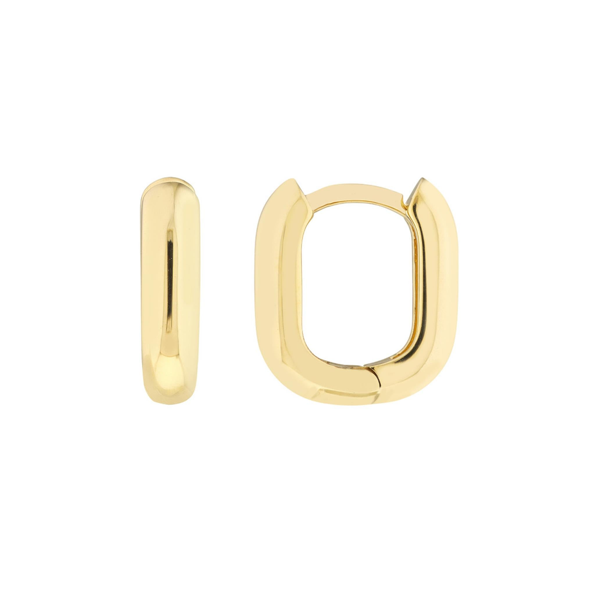 14Kt Yellow Gold 12mm "U" Shaped Huggie Earrings