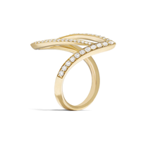 Lasker Couture 18Kt Yellow Gold Duchess Seamless Flow Ring With .75cttw Natural Diamonds