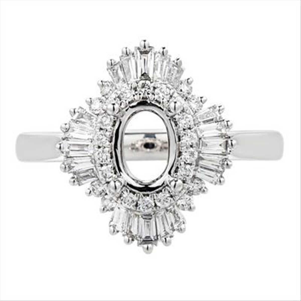 18Kt White Gold Vintage Inspired Engagement Ring Mounting With 0.39cttw Natural Diamonds