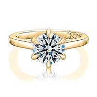 A.Jaffe Classic Six-Prong Cathedral Solitaire Engagement Ring in 14K Yellow Gold