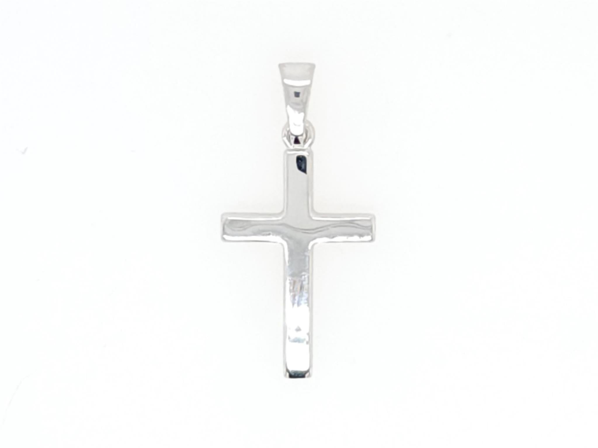 14K White Gold Cross Pendant