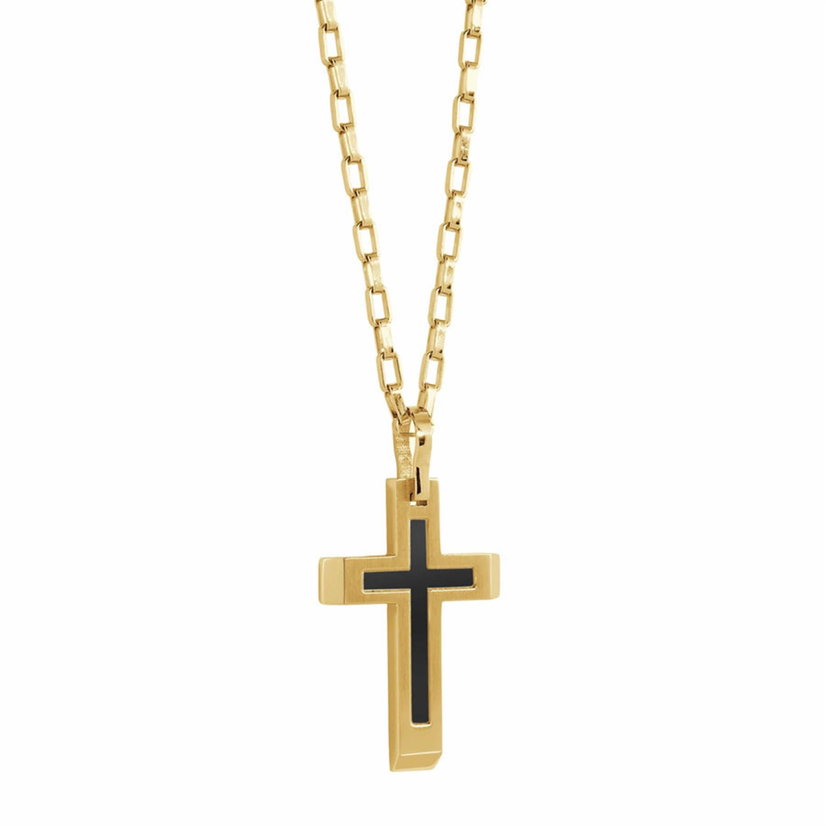 Italgem Steel Stefano Cross Necklace