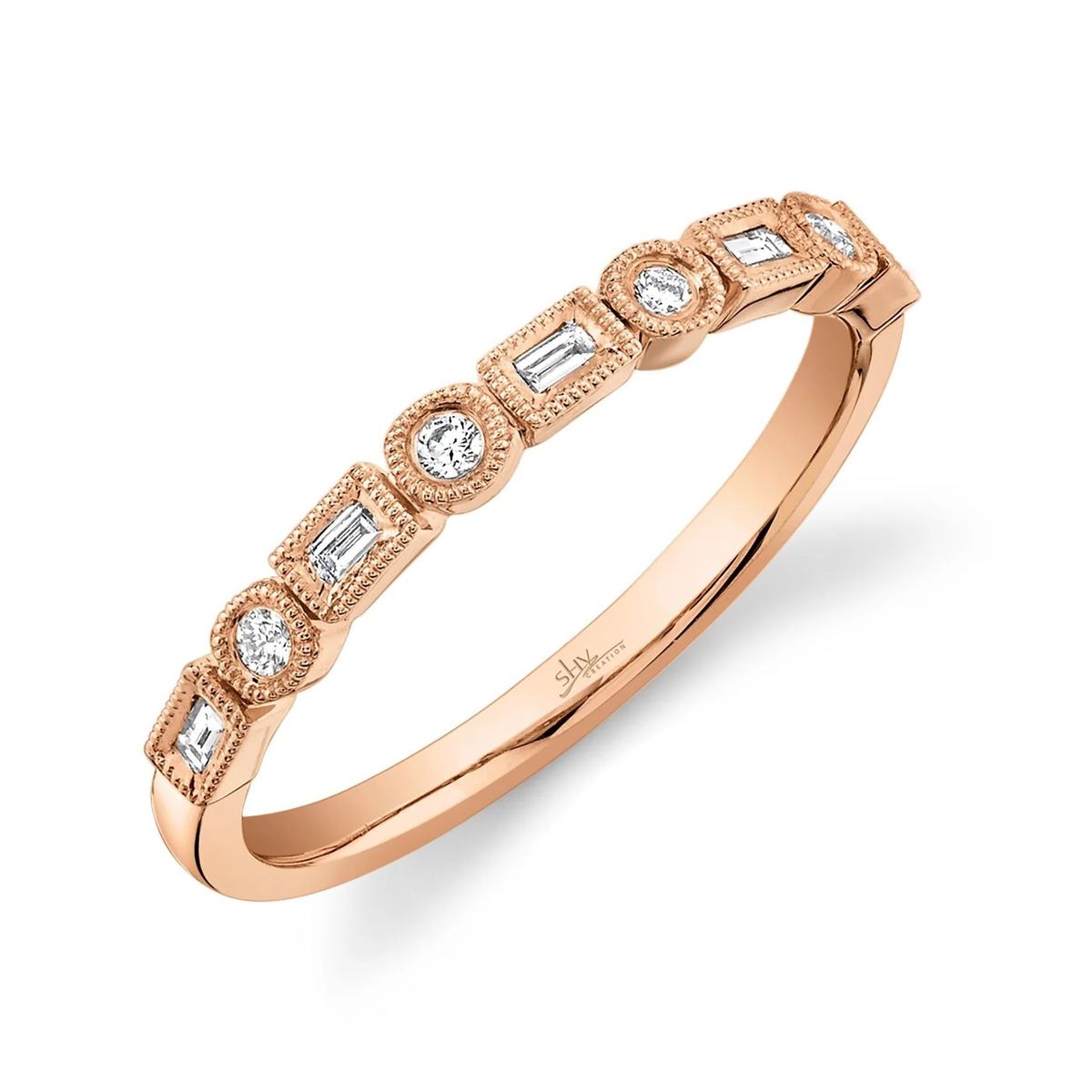 Shy Creation Gold Stackable Diamond Band