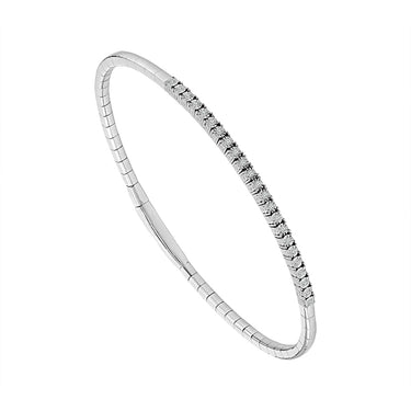 Sterling Silver Flex 0.10cttw Diamond Bangle Bracelet