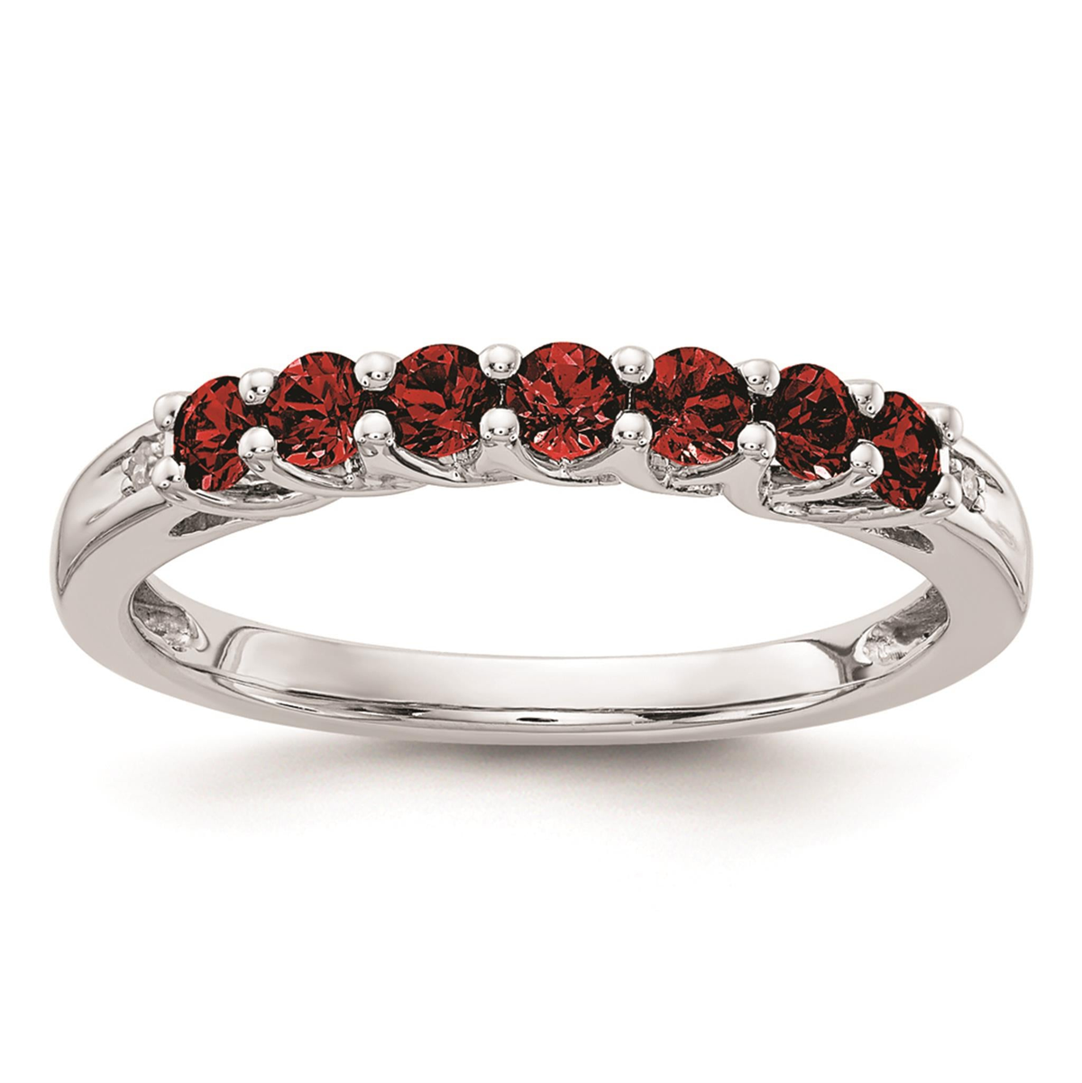 10Kt White Gold 7-Stone Garnet Ring