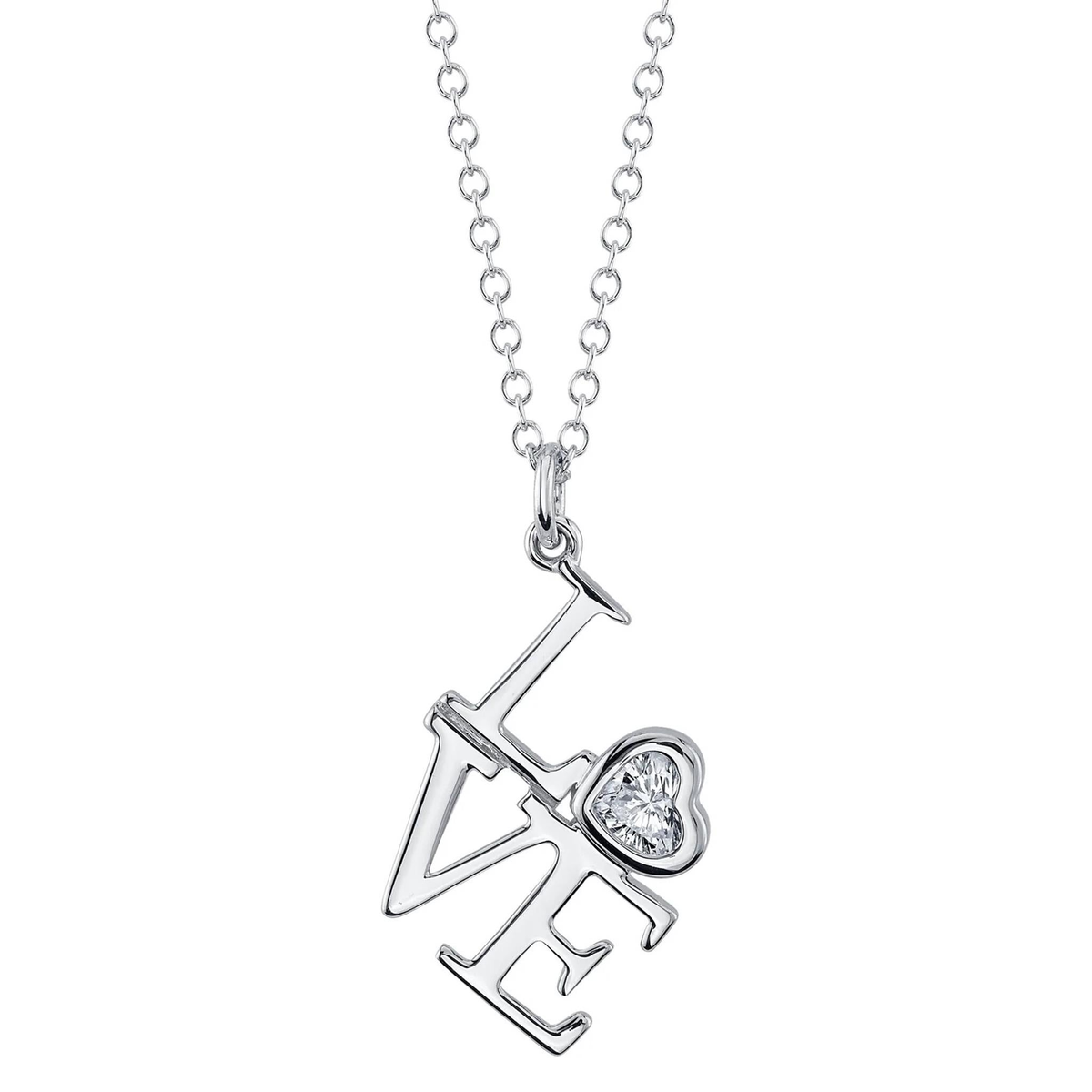 Shy Creation Gold Diamond 'LOVE' Necklace